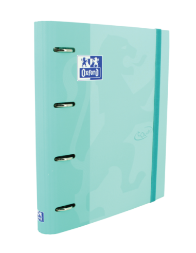 Oxford Touch A4-Europeanbinder - Tapa Extradura - Lomo 45mm - Anillas 4Dx35mm - Recambio 5x5 - Color Ice Mint Pastel
