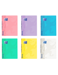 Oxford School Openflex Write&Erase A4 Libreta Grapada - Tapa de Plastico Resistente - 1 Linea con 2 Margenes - 48 Hojas de