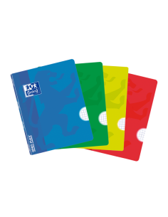 Oxford School Openflex A5 Libreta Grapada - Tapa de Plastico Resistente - 48 Hojas con Cuadricula 5x5 - 2 Margenes para