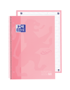 Oxford School Touch Europeanbook 1 A4-Tapa Extradura - 80 Hojas - Tapa con Diseño Flamingo Pastel