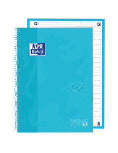 Oxford School Touch Europeanbook 1 A4-Tapa Extradura - Tamaño A4-- Tapa Resistente - 80 Hojas - Color Azul Pastel