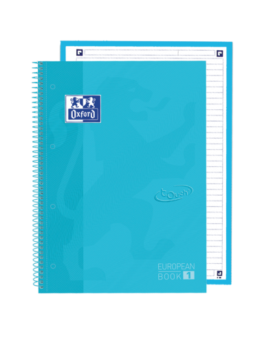 Oxford School Touch Europeanbook 1 A4-Tapa Extradura - Tamaño A4-- Tapa Resistente - 80 Hojas - Color Azul Pastel