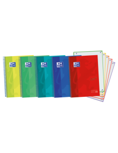 Oxford School Touch A4-Europeanbook - Tapa Extradura Resistente - 120 Hojas de Colores Vivos - Cuadricula 5x5