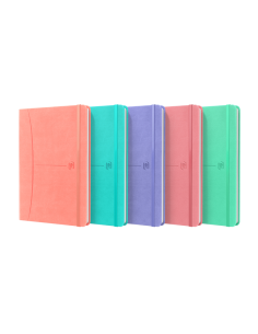 Oxford Signature Cuaderno Cosido Tapa Extradura A5 - 80 Hojas - Tapa Resistente - 1 Linea - Colores Surtidos