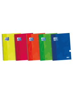 Oxford School Classic Write&Erase F-Cuaderno Espiral - Tapa Extradura Resistente - Cuadricula 5x5 con Margen - 80 Hojas -