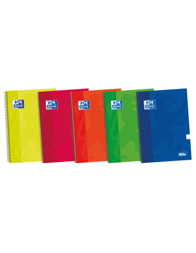 Oxford School Classic Write&Erase F-Cuaderno Espiral - Tapa Extradura Resistente - Cuadricula 5x5 con Margen - 80 Hojas -