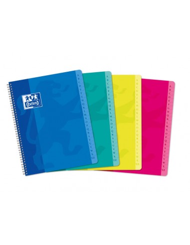Oxford Classic A5-Cuaderno con Espiral Tapa Blanda - 90 Hojas - Cuadricula 5x5 - Colores Surtidos