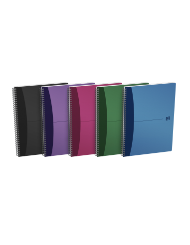 Oxford Office Urban Mix A4 Cuaderno Espiral - Tapa de Plastico Resistente - 90 Hojas Cuadriculadas 5x5 - Colores Surtidos