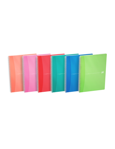 Oxford Office My Colours Cuaderno Espiral A4 - Tapa de Plastico - 5x5 - 90 Hojas - Colores Surtidos