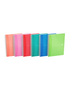 Oxford Office My Colours Cuaderno Espiral A5 - Tapa de Plastico Resistente - Espiral Doble para Mayor Durabilidad -