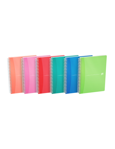 Oxford Office My Colours Cuaderno Espiral A5 - Tapa de Plastico Resistente - Espiral Doble para Mayor Durabilidad -