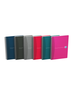 Oxford Office Essentials A5 Cuaderno Espiral Tapa Blanda - 90 Hojas - Cuadricula 5x5 - Colores Surtidos