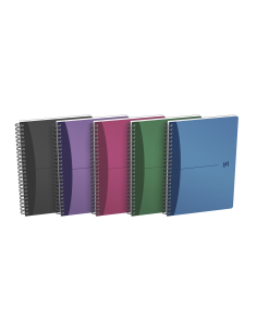 Oxford Office Urban Mix A5 Cuaderno Espiral - Tapa de Plastico - 5x5 - 90 Hojas - Colores Surtidos