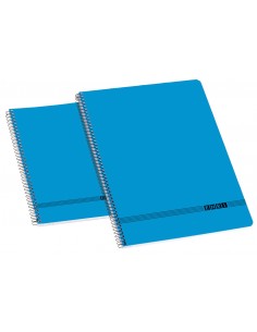Enri Oficina 4-Tapa Blanda Cuaderno Espiral - Tamaño 4-- Cuadricula 4x4 - Color Azul