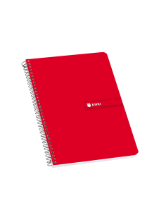 Enri F-Tapa Dura Cuaderno Espiral 4x4 con Margen 100 Hojas Rojo - Resistente Tapa Dura - Cuadriculado 4x4 con Margen - 100