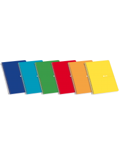 Enri F-Tapa Dura Cuaderno Espiral Pauta 3 con Margen - 80 Hojas - Tapa Dura Resistente - Pauta 3 con Margen - Espiral para