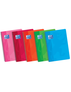 Oxford School Classic 4-Cuaderno Espiral Tapa Blanda 4x4 - 80 Hojas - Margen 4x4 - Colores Surtidos