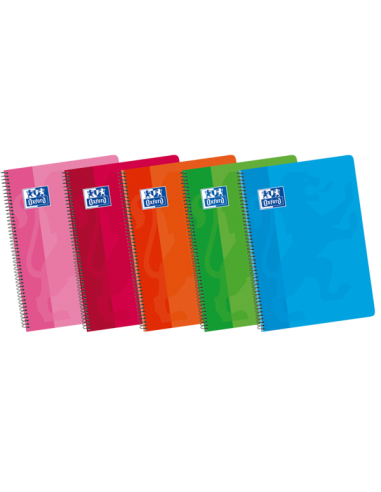 Oxford School Classic F-Cuaderno Espiral Tapa Blanda - 1 Linea con Margen - 80 Hojas - Colores Surtidos