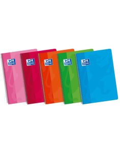 Oxford School Classic F-Cuaderno Espiral Tapa Blanda - 80 Hojas - Tamaño F-- Colores Surtidos