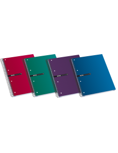Enri Status A4-Cuaderno Espiral Microperforado - Tapa Extradura - 120 Hojas - Colores Surtidos