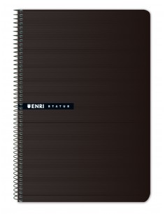 Enri Status F-Tapa Dura Cuaderno Espiral 4x4 - 100 Hojas - Color Negro