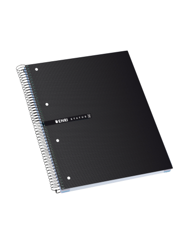 Enri Status A4-Europeanbook - Tapa Extradura - 160 Hojas - Cuadricula 5x5 - Color Negro