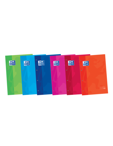 Oxford School Classic Cuaderno de Recambio - Tamaño A4 - Tapa Blanda - Encolado - Cuadricula 5x5 - 80 Hojas - Colores
