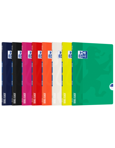 Oxford School Classic Openflex A4 - Tapa de Plastico Resistente - Libreta Grapada 5x5 con Margen - 48 Hojas de Papel de Alta