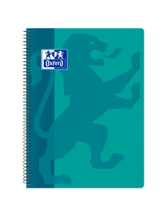 Oxford School Classic Cuaderno Espiral Tapa de Plastico Folio 4x4 - Resistente Tapa de Plastico - Cuadricula de 4x4 con