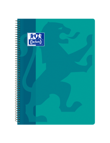 Oxford School Classic Cuaderno Espiral Tapa de Plastico Folio 4x4 - Resistente Tapa de Plastico - Cuadricula de 4x4 con
