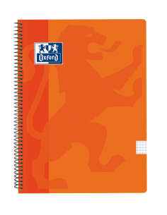 Oxford School Classic Cuaderno Espiral Tapa de Plastico Folio 4x4 - 80 Hojas - con Margen - Ideal para Estudiantes - Color