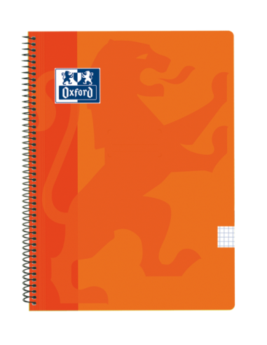 Oxford School Classic Cuaderno Espiral Tapa de Plastico Folio 4x4 - 80 Hojas - con Margen - Ideal para Estudiantes - Color