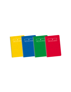 Enri Status 4-Tapa Dura Cuaderno Espiral 4x4 con Margen 80 Hojas Surtido - Cuaderno de Tapa Dura Resistente - Cuadricula de