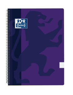 Oxford School Classic Cuaderno Espiral Tapa de Plastico Folio 4x4 - 80 Hojas - Tapa de Plastico Resistente - Cuadricula 4x4