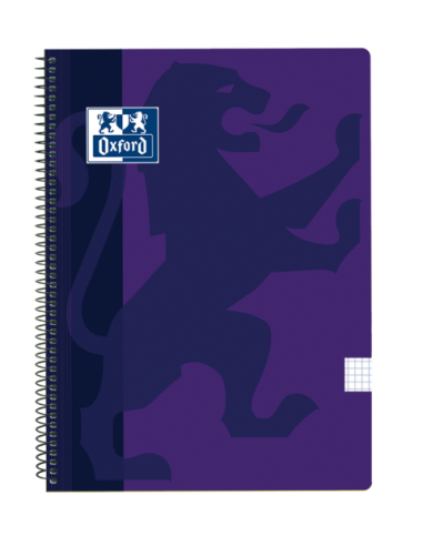 Oxford School Classic Cuaderno Espiral Tapa de Plastico Folio 4x4 - 80 Hojas - Tapa de Plastico Resistente - Cuadricula 4x4
