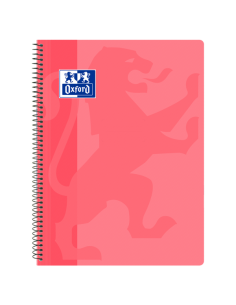 Oxford School Classic Cuaderno Espiral Tapa de Plastico Folio 4x4 - 80 Hojas - Tapa de Plastico - Cuadriculado 4x4 - Margen -