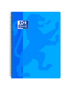 Oxford School Classic Cuaderno Espiral Tapa de Plastico Folio 4x4 - 80 Hojas - Color Turquesa