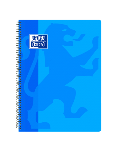 Oxford School Classic Cuaderno Espiral Tapa de Plastico Folio 4x4 - 80 Hojas - Color Turquesa