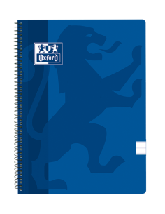 Oxford School Classic Cuaderno Espiral Tapa de Plastico Folio - 80 Hojas - Tapa Azul Marino - 1 Linea con Margen