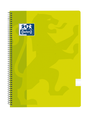 Oxford School Classic Cuaderno Espiral Tapa de Plastico Folio - Pauta 3.5 con Margen - 80 Hojas - Color Lima