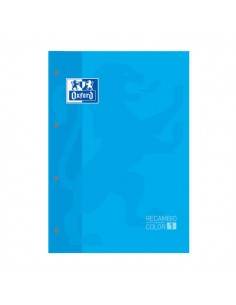 Oxford School Classic Cuaderno de Recambio - Tamaño A4 - Tapa Blanda - Encolado - Cuadricula 5x5 - 80 Hojas - Color Turquesa