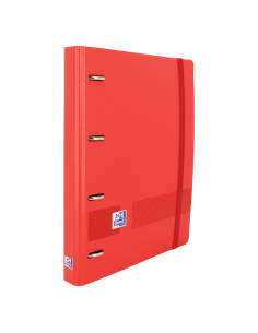Oxford Live & Go A4-Europeanbinder - Polyfoam Resistente - Lomo de 45mm - Anillas 4Dx35mm - Incluye Recambio 5x5 - Color Rojo
