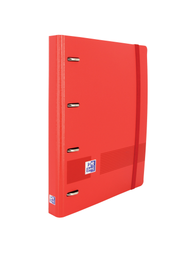 Oxford Live & Go A4-Europeanbinder - Polyfoam Resistente - Lomo de 45mm - Anillas 4Dx35mm - Incluye Recambio 5x5 - Color Rojo