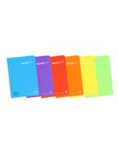 Enri Plus 4-Cuaderno Espiral Pauta 2.5mm - Tapa de Plastico - 80 Hojas 90gr - Colores Surtidos