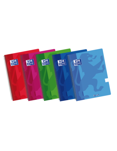 Oxford School Classic A4-Cuaderno de Tapa Plastica - Europeanbook Spiralflex - 1 Linea - 2M 50 Hojas - Colores Surtidos