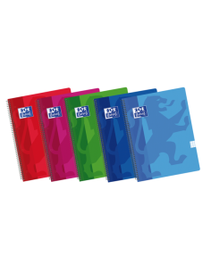 Oxford School Classic A4-Europeanbook Spiralflex - Tapa de Plastico Resistente - Cuadricula 5x5 para Facil Organizacion - 50