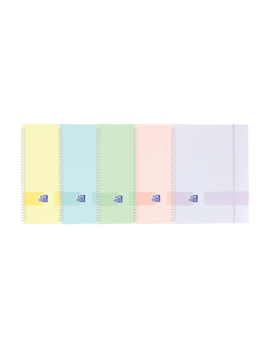 Oxford Live & Go A4 Carpeta de Fundas - Tapa de Plastico Opaco - Espiral 20 Fundas - Colores Surtidos