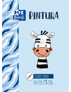 Oxford Pintura Infantil Ocio Bloc Encolado Pintura A4 - Tapa Blanda Contratapa Rigida - 20 Hojas 180gr