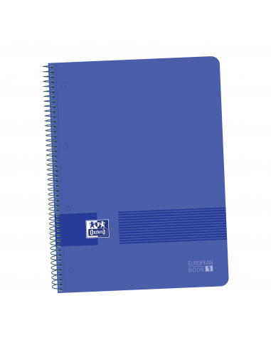 Oxford Live&Go Cuaderno A4-Tapa de Plastico - Europeanbook 1 5x5 - 80 Hojas - Color Azul Marino