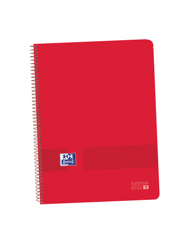 Oxford Live&Go A4-Europeanbook - Tapa de Plastico - 80 Hojas - Tamaño 1.5x5 - Color Rojo